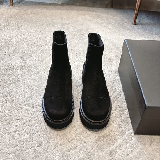 Chanel Casual Slip-on Platform Ankle Boots with Non-slip Sole