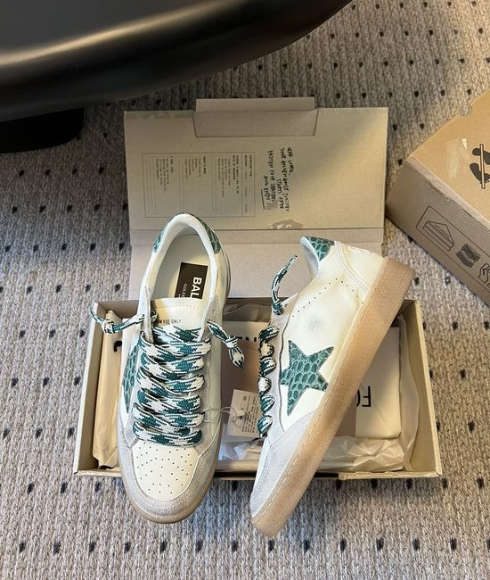 Golden Goose GGDB Green Tail Stone Pattern Vintage Platform Casual Shoes