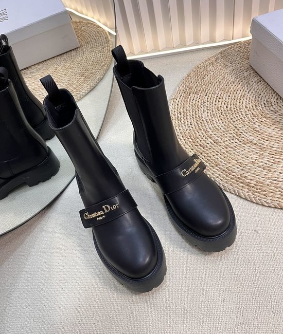 Christian Dior CD Punk Chelsea Elastic Ankle Boots with CD Buckle