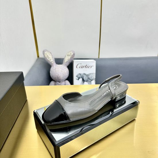 Chanel Classic Two Tone Slingback Comfortable Flat Shoes