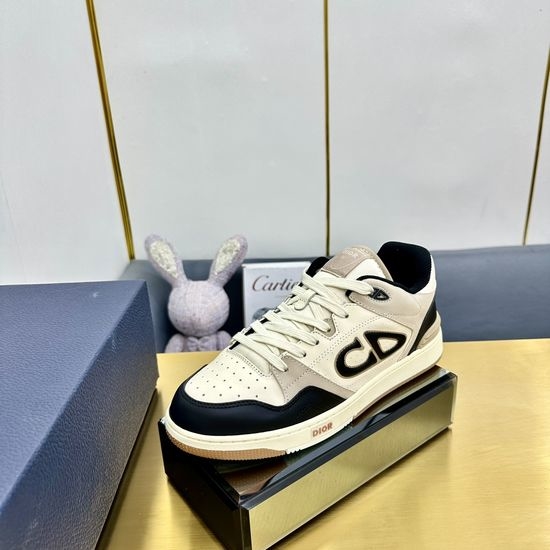 Christian Dior CD Premium Leather Lace-Up Casual Skate Shoes Non-Slip Daily Sneakers