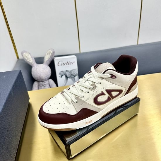 Christian Dior CD Premium Leather Lace-Up Casual Skate Shoes Non-Slip Daily Sneakers
