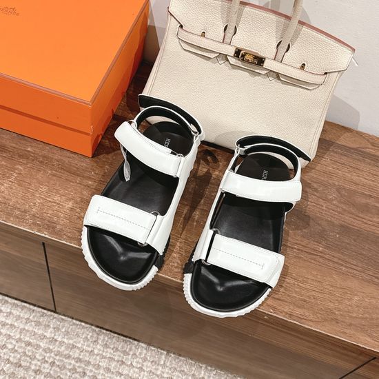 Hermes Casual Soft Sole Leather Sandals Comfortable Daily Wear