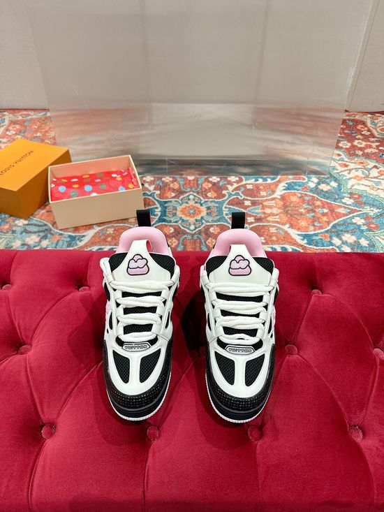 Louis Vuitton Premium Leather Skate Sneakers Breathable Casual Comfortable Footwear