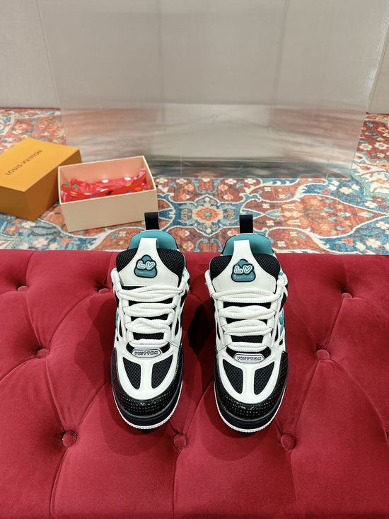 Louis Vuitton Premium Leather Skate Sneakers Breathable Casual Comfortable Footwear