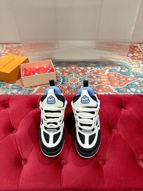 Louis Vuitton Premium Leather Skate Sneakers Breathable Casual Comfortable Footwear