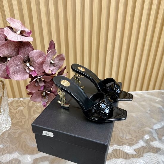 Yves Saint Laurent YSL Elegant Cross-Strap High Heels with Metal Accents