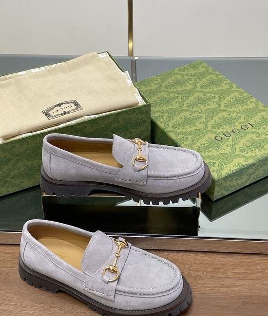 Gucci Suede Horsebit Low Top Platform Loafer Shoes Classic Design