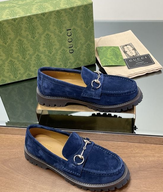 Gucci Suede Horsebit Low Top Platform Loafer Shoes Classic Design