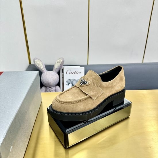 Prada Soft Suede Casual Shoes Comfortable Versatile Daily Footwear