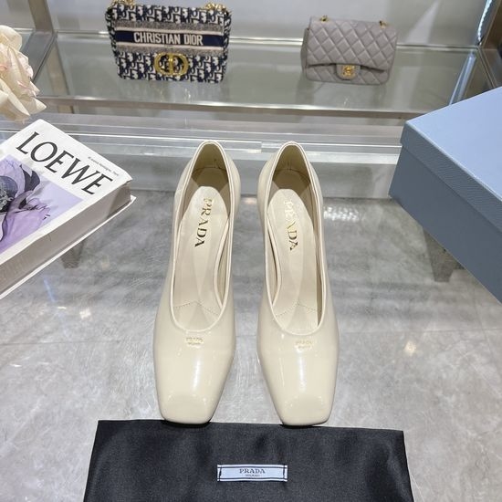 Prada Square Toe Chunky High Heel Backless Sandals
