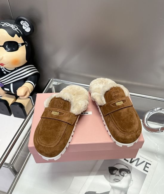Miu Miu Luxury Coin-Embellished Sheepskin Mules