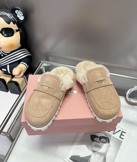 Miu Miu Luxury Coin-Embellished Sheepskin Mules