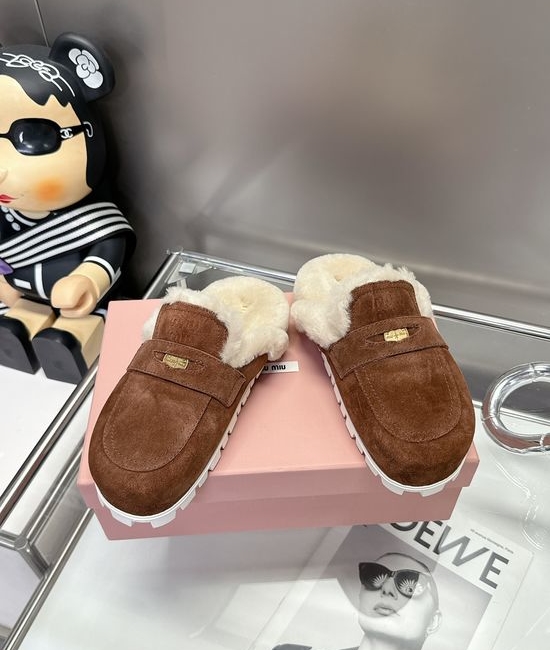Miu Miu Luxury Coin-Embellished Sheepskin Mules