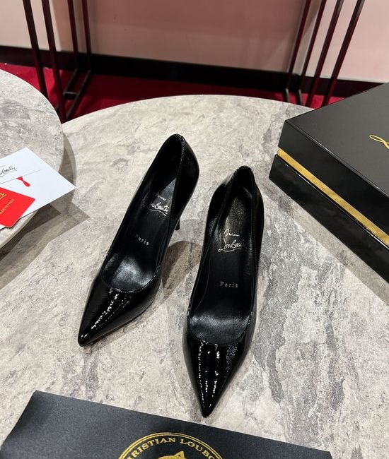 Christian Louboutine Patent Leather Pointed Toe Stiletto Heel Pumps
