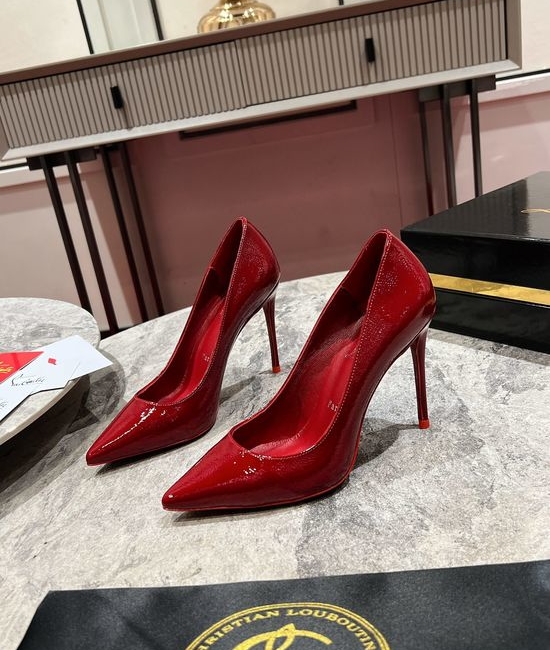Christian Louboutine Patent Leather Pointed Toe Stiletto Heel Pumps