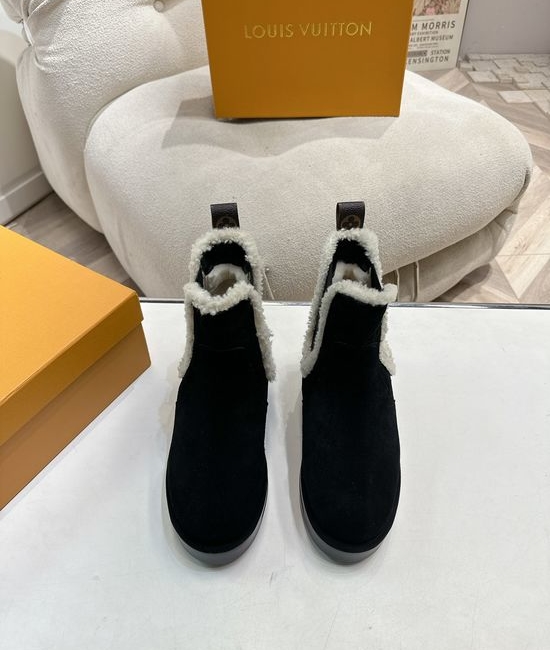 Louis Vuitton LV Classic High-heeled Martin Boots with Genuine Leather