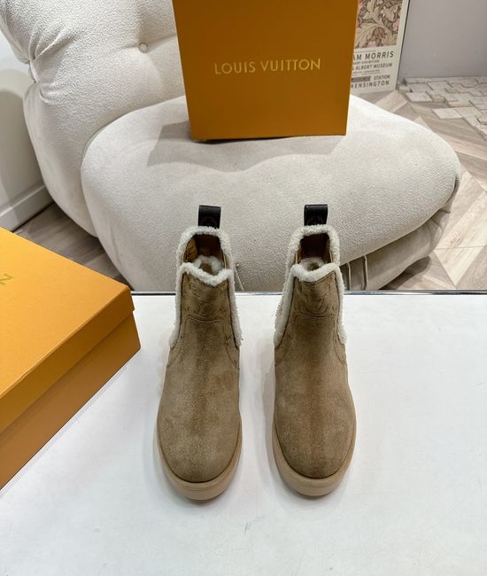 Louis Vuitton LV Classic High-heeled Martin Boots with Genuine Leather