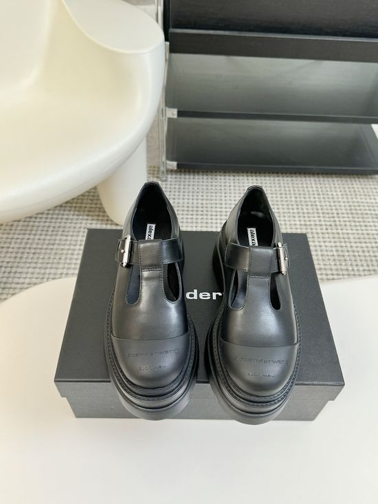Alexander Wang Platform Leather Mary Jane Shoes With Logo Detail