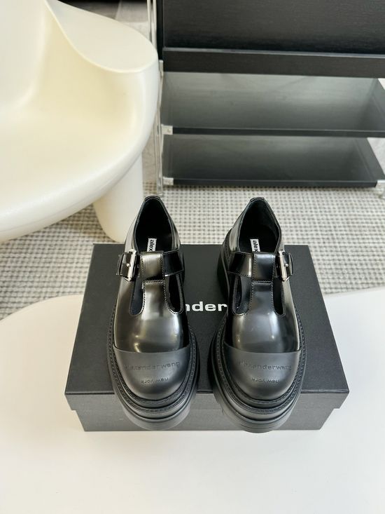 Alexander Wang Platform Leather Mary Jane Shoes With Logo Detail