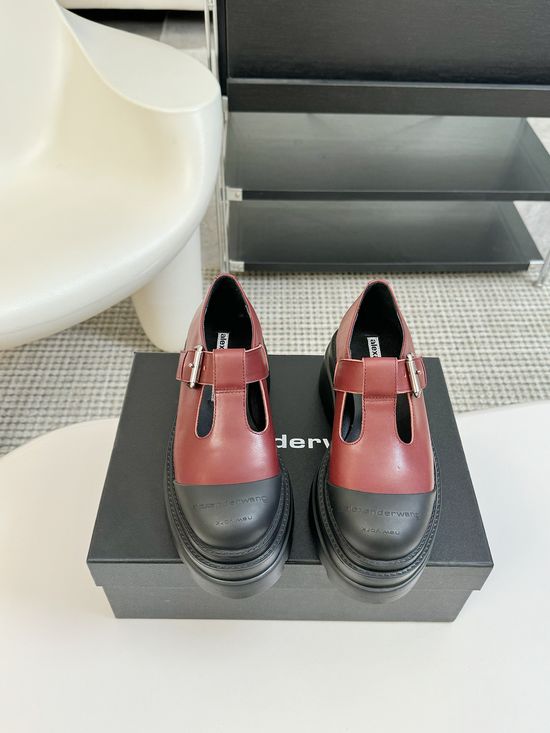 Alexander Wang Platform Leather Mary Jane Shoes With Logo Detail