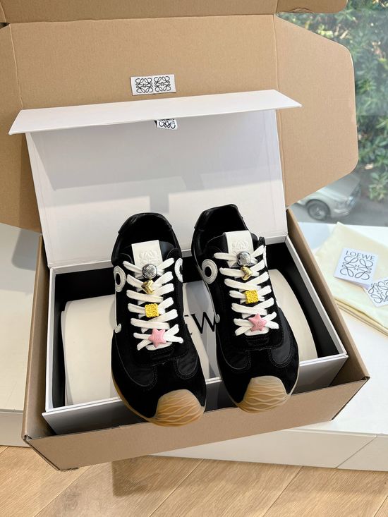 Loewe Suede Upper Sneakers Comfortable Casual Daily Shoes