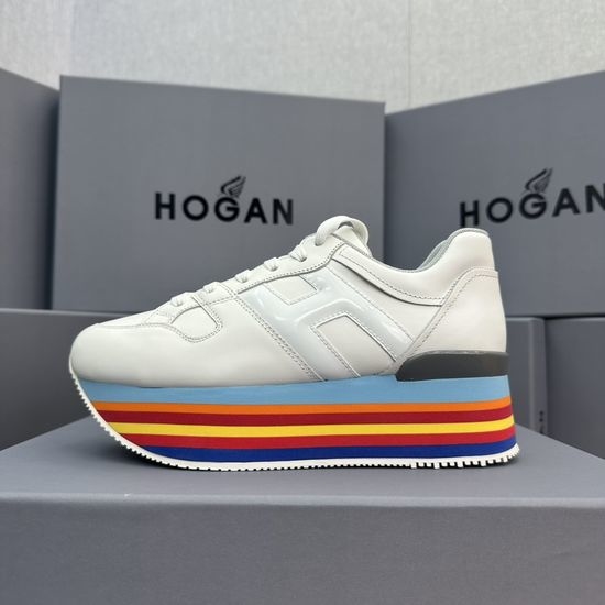 Hogan Fashionable Thick-Soled Leather Loafers for Daily