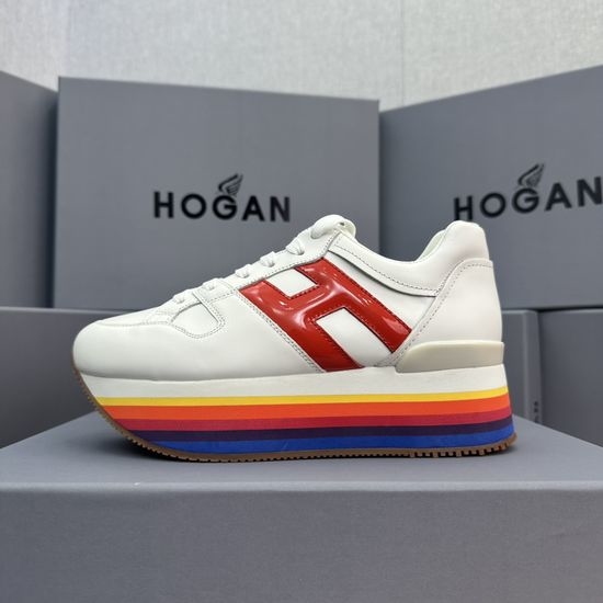 Hogan Fashionable Thick-Soled Leather Loafers for Daily