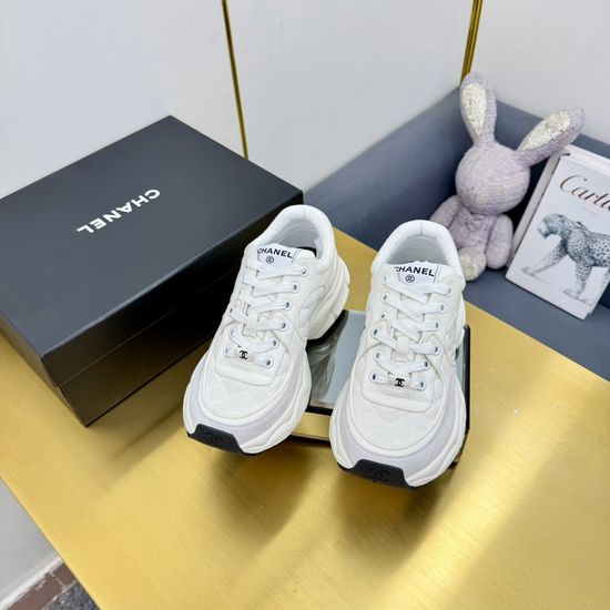 Chanel Embroidered Leather Casual Versatile Comfortable Sports Sneakers