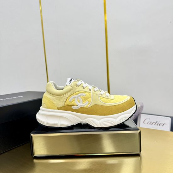 Chanel Embroidered Leather Casual Versatile Comfortable Sports Sneakers