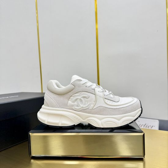 Chanel Embroidered Leather Casual Versatile Comfortable Sports Sneakers