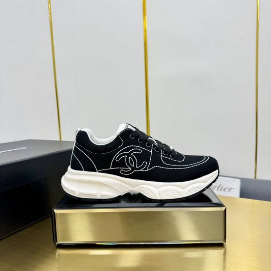Chanel Embroidered Leather Casual Versatile Comfortable Sports Sneakers