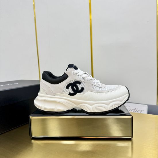 Chanel Embroidered Leather Casual Versatile Comfortable Sports Sneakers