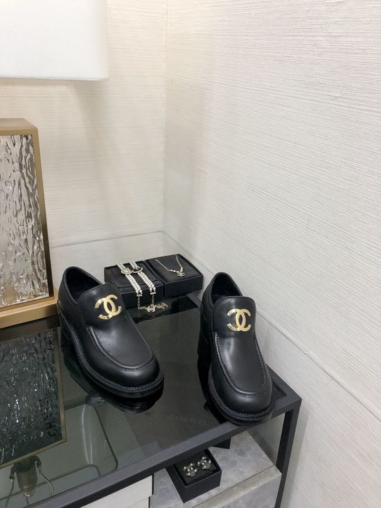Chanel Genuine Leather Peep Toe High Heel Dress Shoes