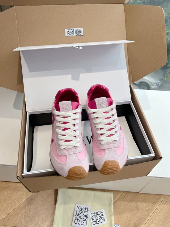 Loewe Minimalist Stitched Suede Leather Casual Comfort Sneakers
