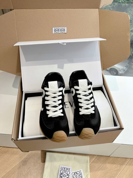Loewe Minimalist Stitched Suede Leather Casual Comfort Sneakers