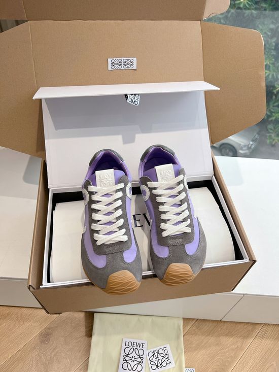 Loewe Minimalist Stitched Suede Leather Casual Comfort Sneakers