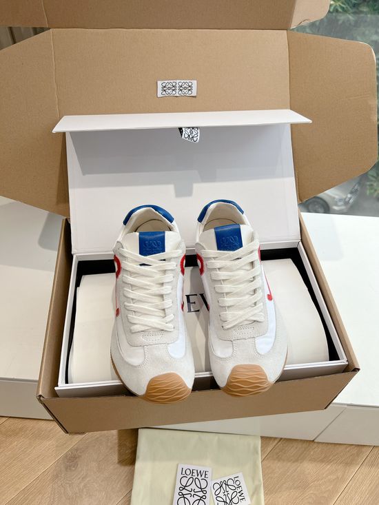 Loewe Minimalist Stitched Suede Leather Casual Comfort Sneakers