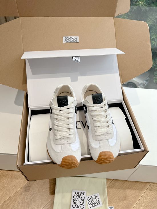 Loewe Minimalist Stitched Suede Leather Casual Comfort Sneakers