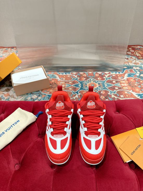 Louis Vuitton Premium Leather Skate Sneakers Breathable Casual Comfortable Footwear