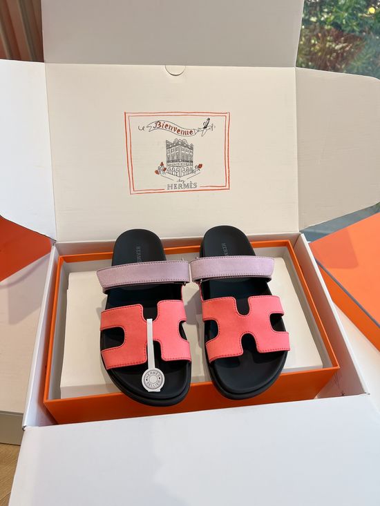 Hermes Casual Buckle Leather Slippers Soft Sole Comfortable Daily Shoes