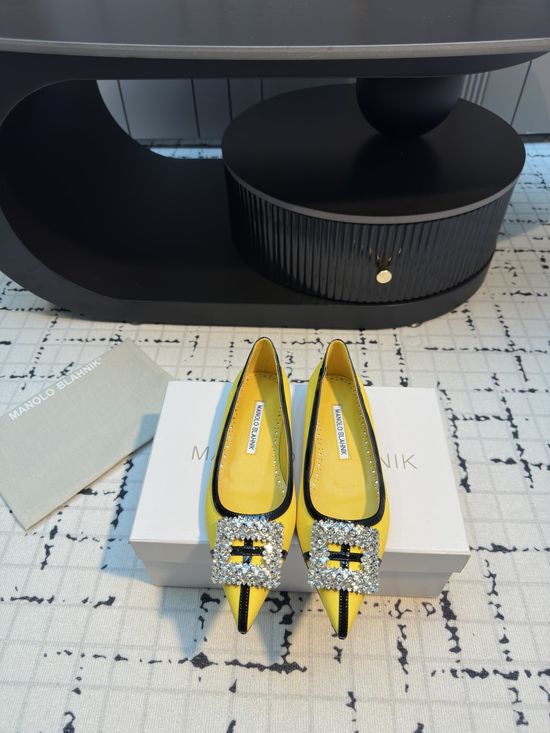 Manolo Blahnik Calfskin Suede High Heel And Flat Shoes