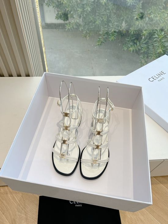 Celine Woven Leather Flat Strap Casual Sandals