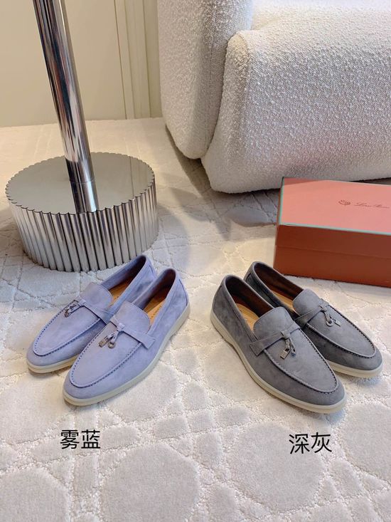 Loro Piana Premium Leather Upper Comfort Casual Loafer Shoes