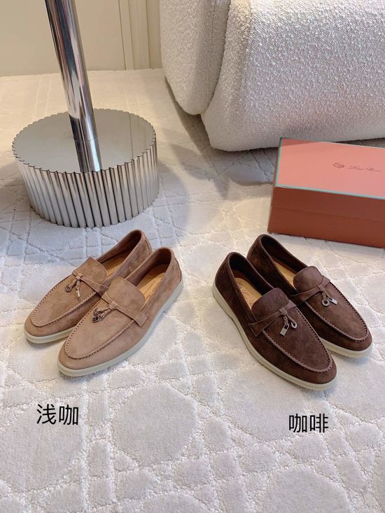 Loro Piana Premium Leather Upper Comfort Casual Loafer Shoes