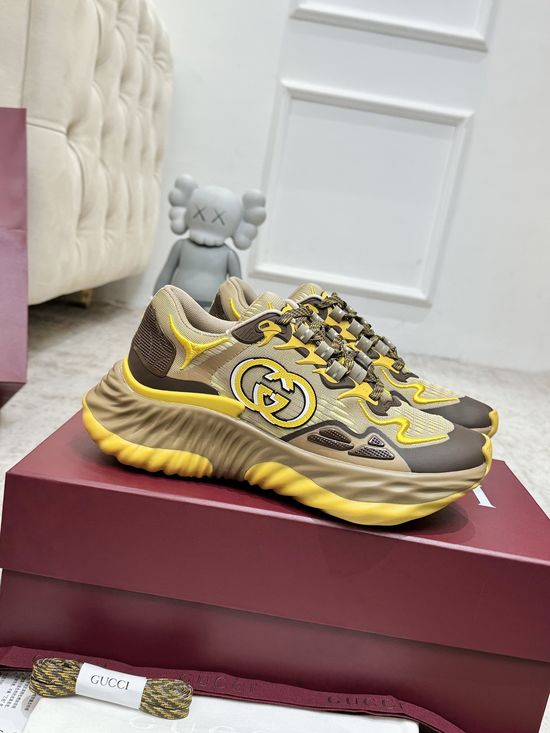 Gucci Wavy Design Fashion Sneakers Premium Craft Trendy Casual Footwear