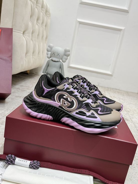 Gucci Wavy Design Fashion Sneakers Premium Craft Trendy Casual Footwear