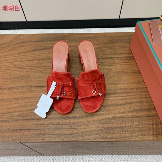 Loro Piana Suede Flat Slides With Decorative Charm Strap