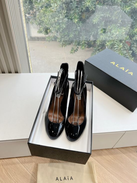 Alaia Sexy Peep Toe Patent Leather High Heel Pumps