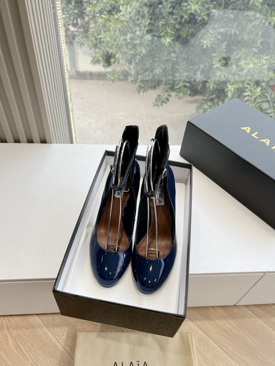 Alaia Sexy Peep Toe Patent Leather High Heel Pumps